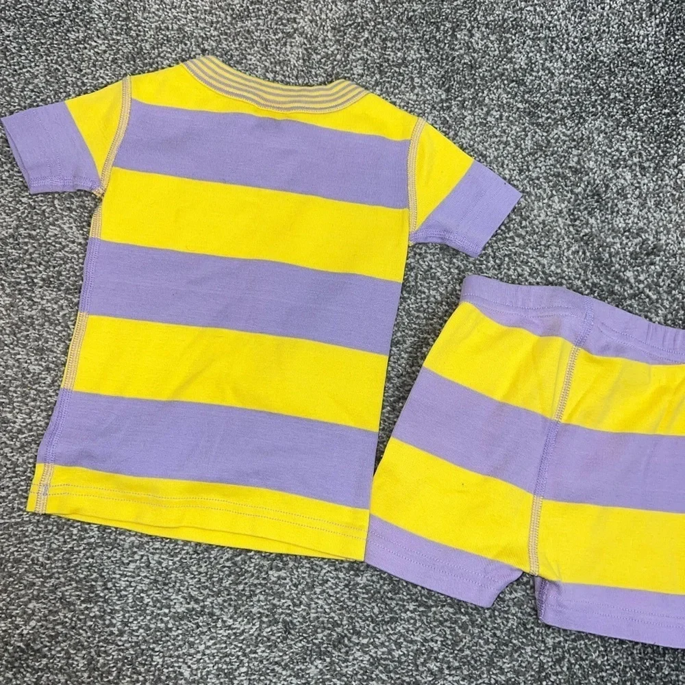 Kids Contrast Striped Short John Pajama Set | Hanna Andersson